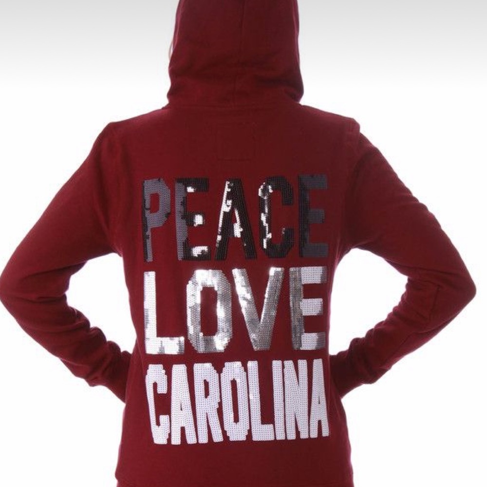 Peace Love Carolina NCAA Gamecocks zip up hoodie